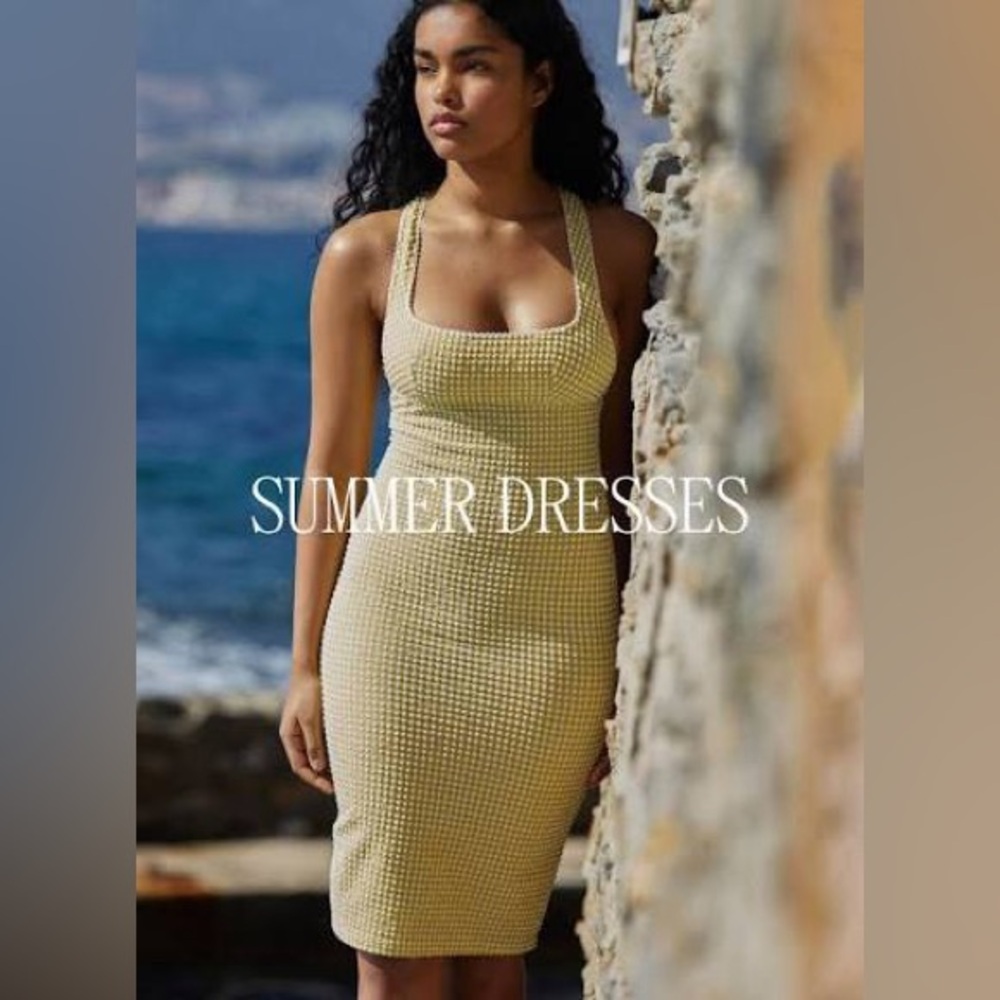 Rouje green gingham sleeveless swimsuit dress size 36 or US 6